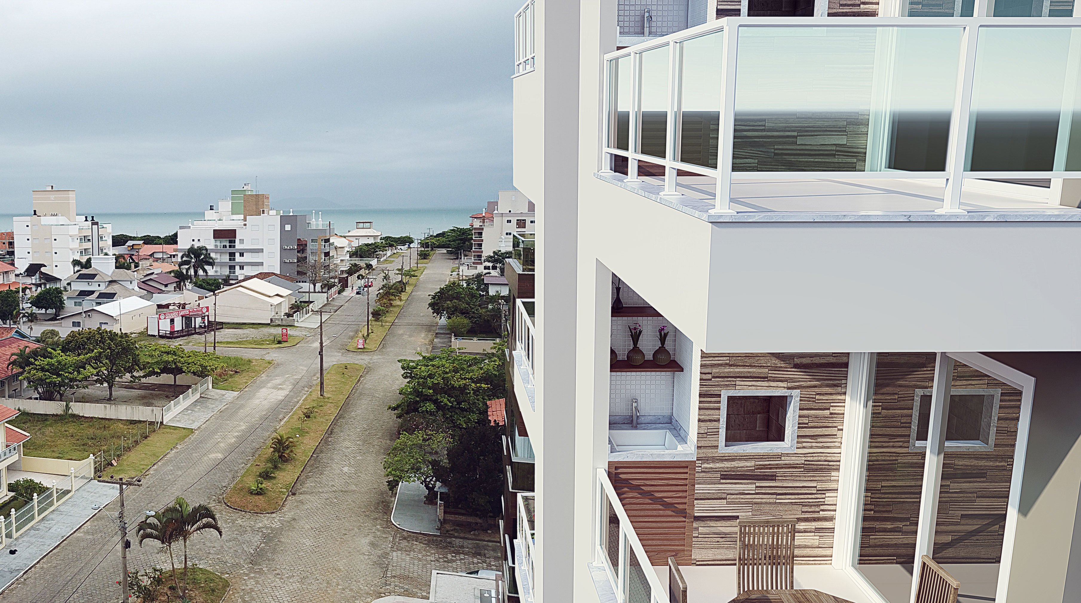 Apartamento Novo na Praia Grande - 3 Dorm. com Vista pro Mar